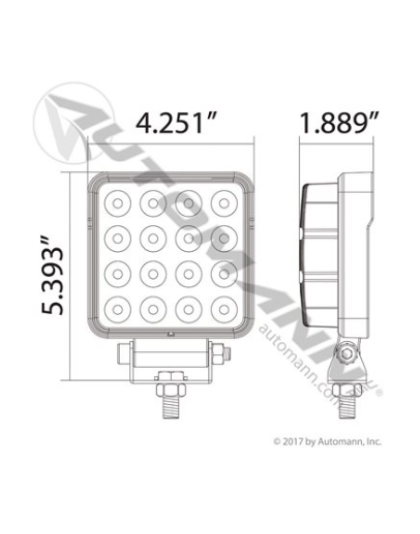 Work Lamp LED 4in Square Flood 3120 lmWork Lamp LED 4in Square Flood 3120 lm